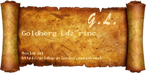 Goldberg Lőrinc névjegykártya